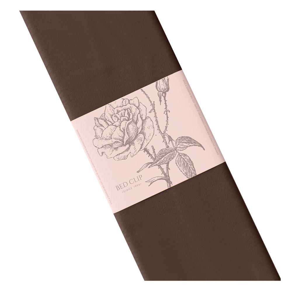 ผ้าปูที่นอน 6 ฟุต BED CLIP MICROTEX สี BROWN