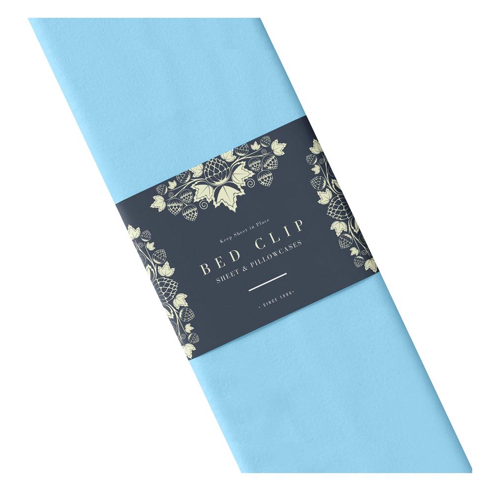 ชุดผ้าปูที่นอน 8 ฟุต 3 ชิ้น BED CLIP MICROTEX สี BLUE