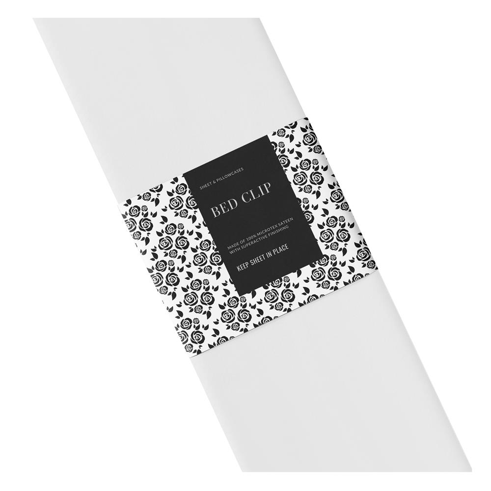 ชุดผ้าปูที่นอน 12 ฟุต 3 ชิ้น BED CLIP MICROTEX สี WHITE