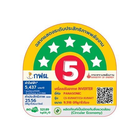แอร์ผนัง PANASONIC CS/CU-XU9AKT 9518 บีทียู อินเวอร์เตอร์_4