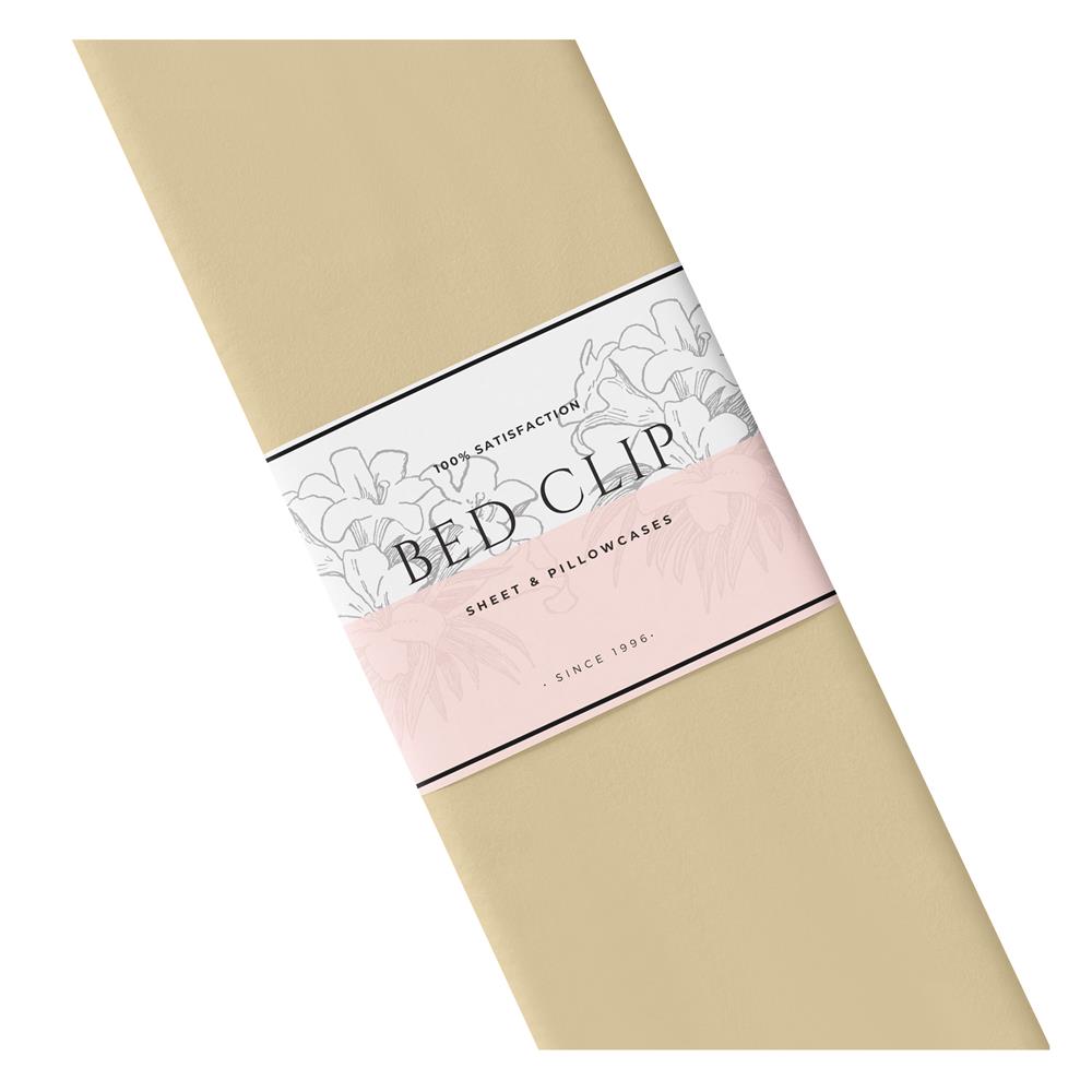 ชุดผ้าปูที่นอน 8 ฟุต 3 ชิ้น BED CLIP MICROTEX สี BEIGE