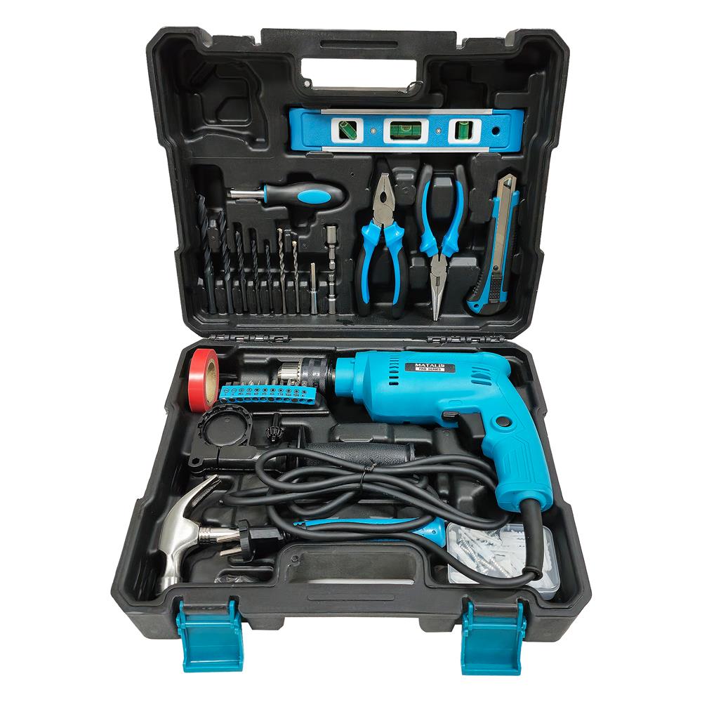 ชุดสว่านกระแทก พร้อมอุปกรณ์ MATALL PRO T-80BS 13 มม. 500 วัตต์
