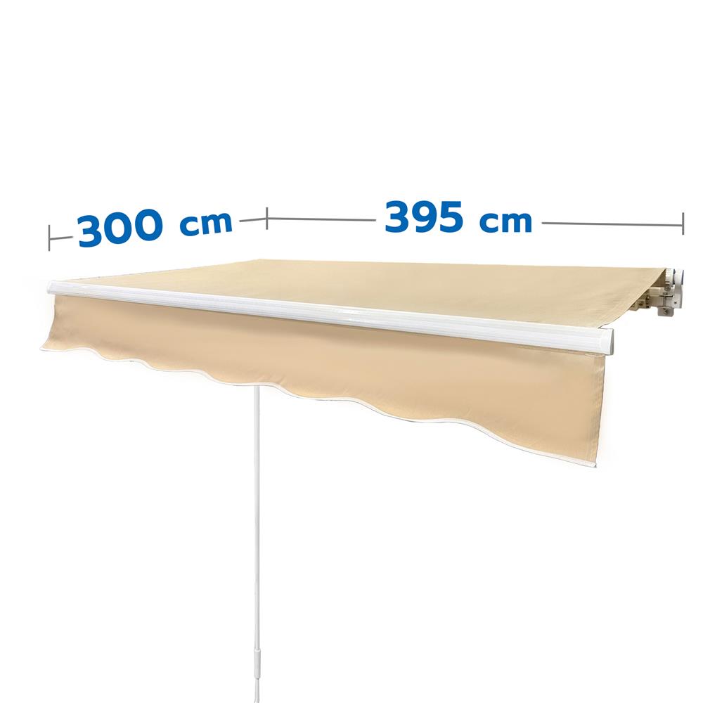กันสาดผ้าพับได้ SUNSHIELD 395x300 ซม. สีเบจ