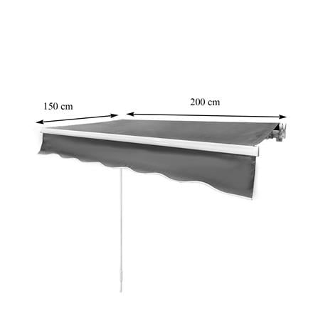 กันสาดผ้าพับได้ SUNSHIELD 200X150 ซม. สีเทาเข้ม_9