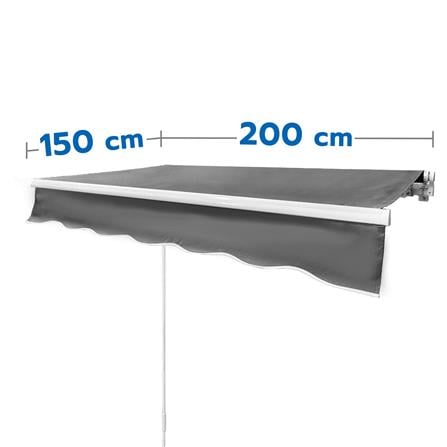 กันสาดผ้าพับได้ SUNSHIELD 200x150 ซม. สีเทาเข้ม