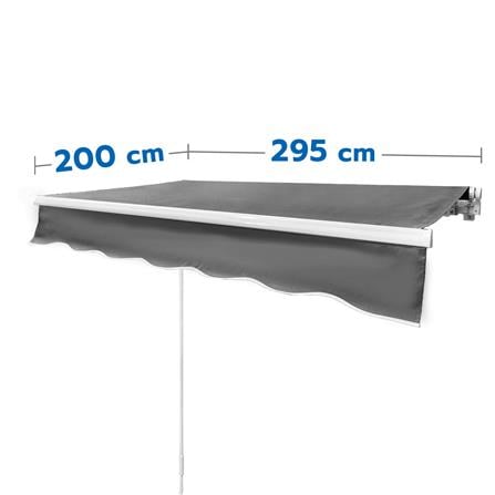 กันสาดผ้าพับได้ SUNSHIELD 295x200 ซม. สีเทาเข้ม_0