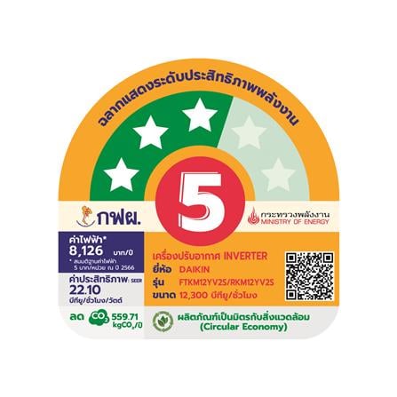 แอร์ผนัง DAIKIN FTKM12YV2S 12300 บีทียู อินเวอร์เตอร์_4