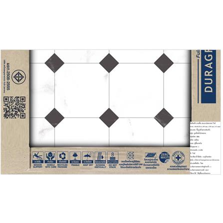 กระเบื้องพื้น 16x16 นิ้ว DURAGRES บันดาหยา ขาว A 0.96 ตร.ม._4