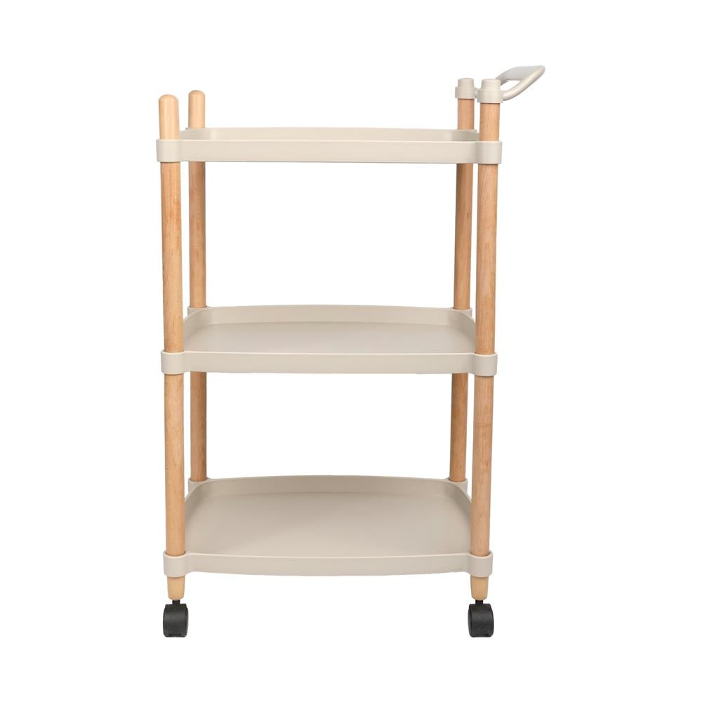 ชั้นวาง 3 ชั้น มีล้อ STACKO FOREST 47x31x80 ซม. สี TAUPE