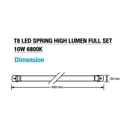 ชุดรางนีออน LED RACER T8 SPRING FULL SET HIGH LUMEN 10 วัตต์ DAYLIGHT_5