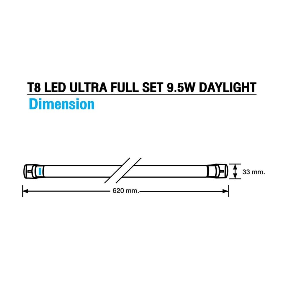 ชุดรางนีออน LED RACER T8 ULTRA FULL SET 9.5 วัตต์ DAYLIGHT