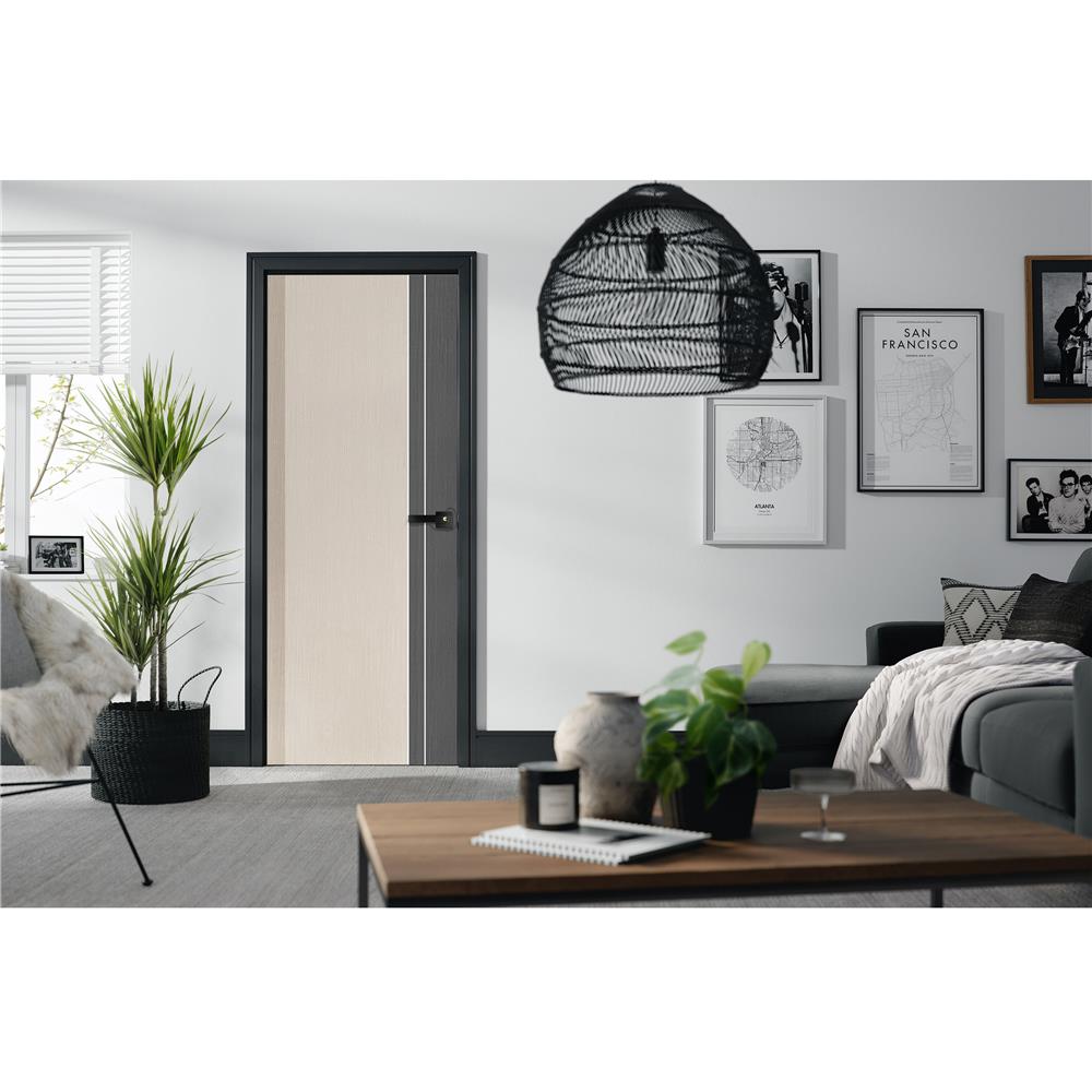ประตูภายใน UPVC ECO-DOOR PX2 80X200 ซม. สีครีม ทูโทน ไม่เจาะลูกบิด