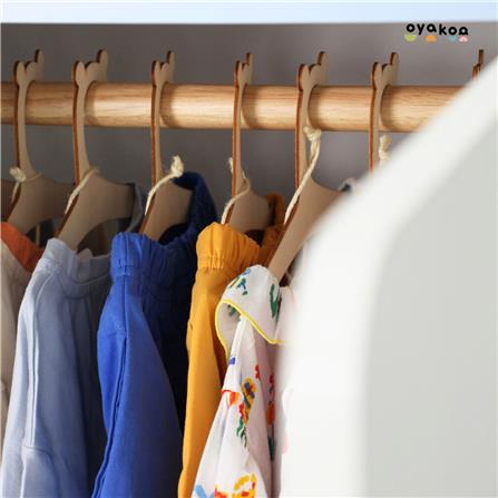 ตู้เสื้อผ้าสำหรับเด็ก 2 บานเปิด OYAKOO CARTER สีขาว/ฟ้า_6