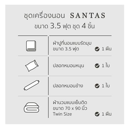 ชุดผ้าปูที่นอน 3.5 ฟุต 4 ชิ้น SANTAS LUCKY LANE GR_7