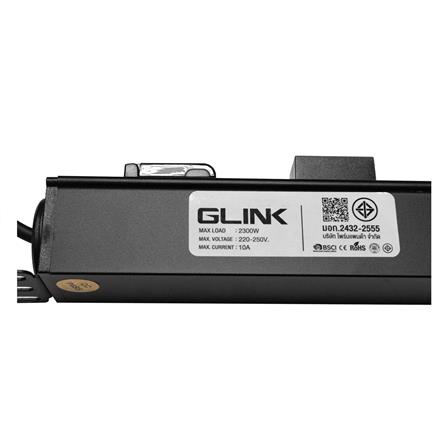 รางปลั๊กไฟตู้ RACK 6 ช่อง 1 สวิตซ์ GLINK GPDU-10K 2 ม. สีดำ_4