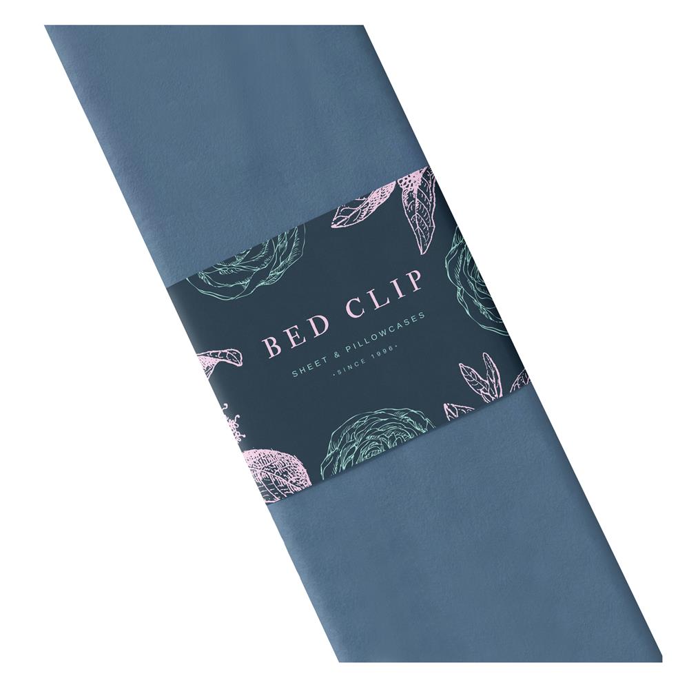 ชุดผ้าปูที่นอน 7 ฟุต 3 ชิ้น BED CLIP MICROTEX 14 นิ้ว สี GREY BLUE