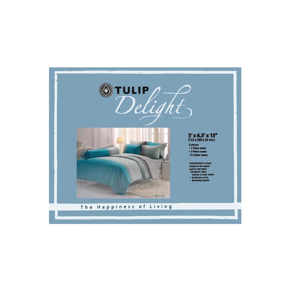 ชุดผ้าปูที่นอน 5 ฟุต 5 ชิ้น TULIP DELIGHT 60013-DL112