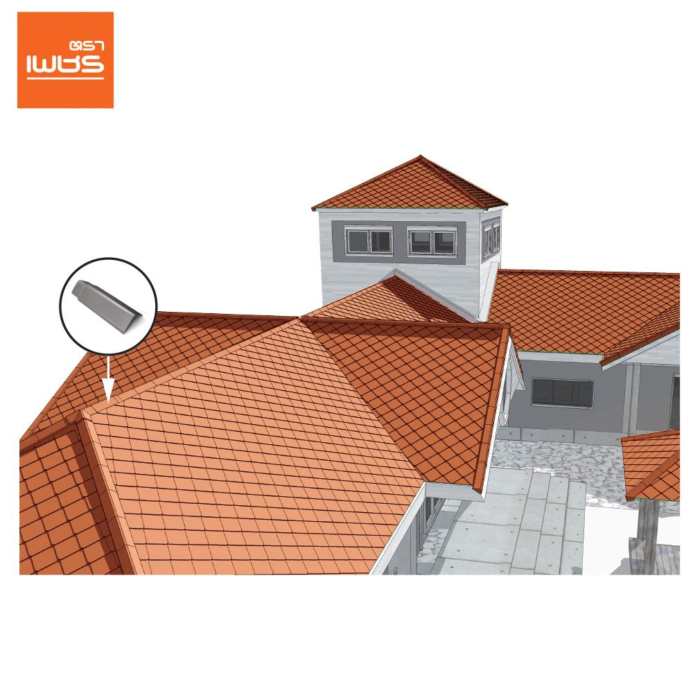 ครอบสันหลังคา เจียระไน ตราเพชร 5 มม. สีเทาเงิน