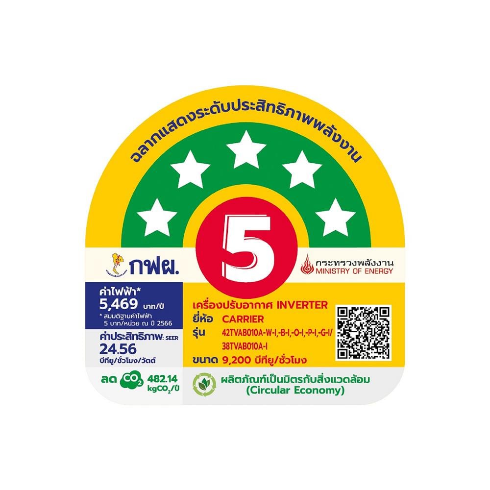 แอร์ผนัง CARRIER 42TVAB010ABI 9200 บีทียู อินเวอร์เตอร์