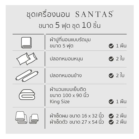 ชุดผ้าปูที่นอน 5 ฟุต 10 ชิ้น SANTAS TWEEDIA GR_7