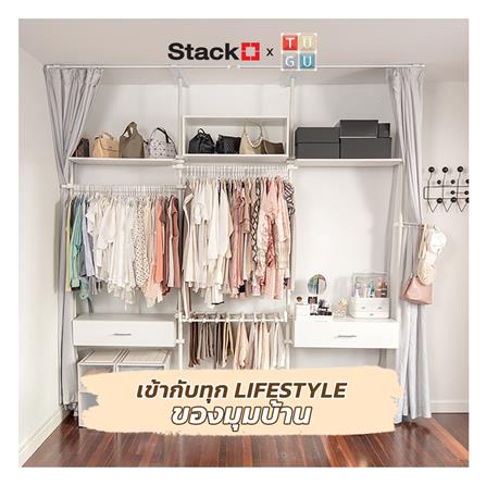 แผ่นชั้นไม้ MDF STACKO X TUGU 80X40X1.5 ซม. สีขาว_8