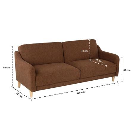 โซฟาเบด 3 ที่นั่ง SB FURNITURE MALINDA 19140711 สีน้ำตาล_11