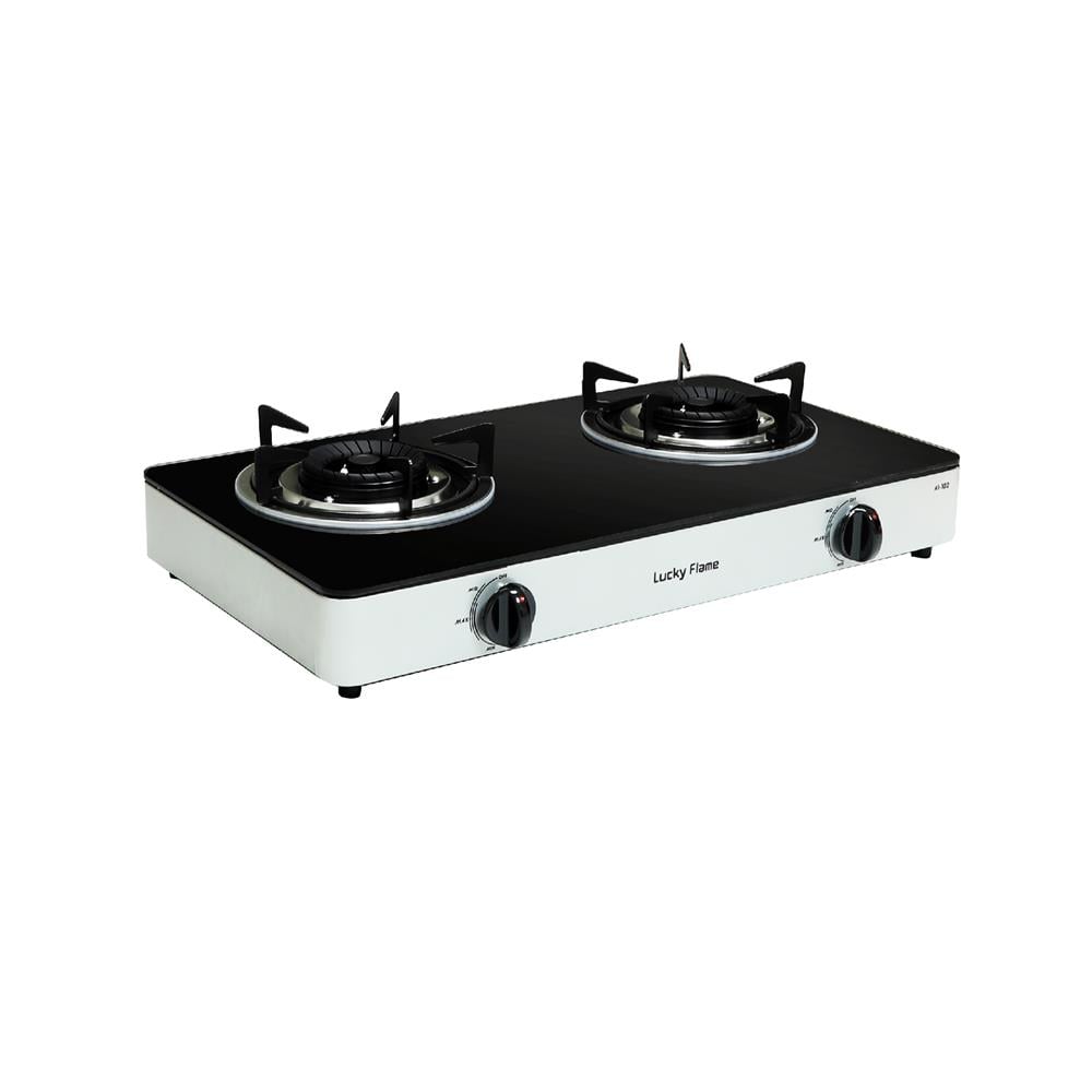 เตาแก๊สตั้งโต๊ะ 2 หัวแก๊ส LUCKY FLAME AI-102 สีเทา