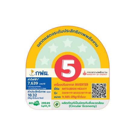 แอร์ผนัง MITSUBISHI HEAVY DUTY DXK10YYP-W1 9585 บีทียู อินเวอร์เตอร์_4