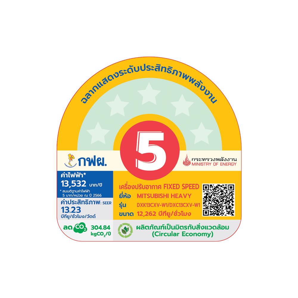 แอร์ผนัง MITSUBISHI HEAVY DUTY DXK13CXV-W1 12262 บีทียู