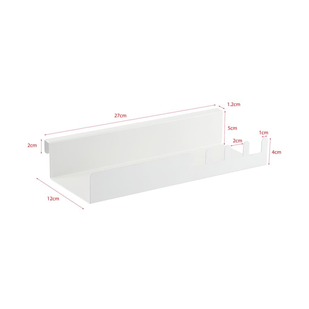 ถาดวางของอเนกประสงค์พร้อมขอบกันตกและขอแขวน STACKO EZY 27x12x5 ซม. สีขาว
