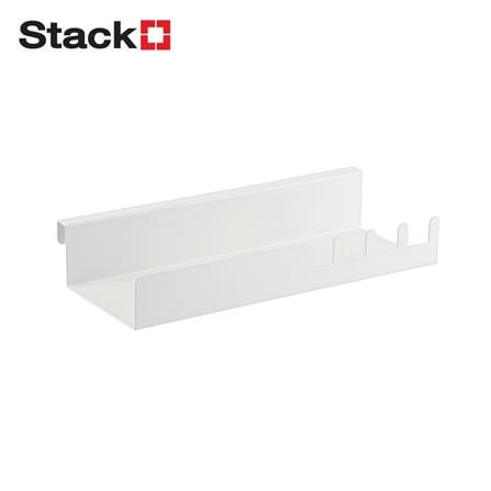 ถาดวางของอเนกประสงค์พร้อมขอบกันตกและขอแขวน STACKO EZY 27x12x5 ซม. สีขาว_0