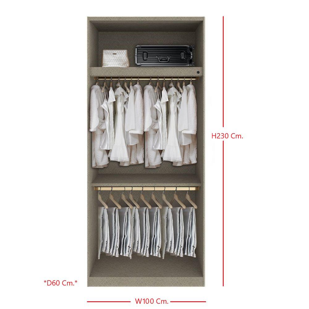 ตู้เสื้อผ้า 2 บานเปิด SB BUILT IN WARDROBE PLUS 59061133 100 ซม. สีขาว