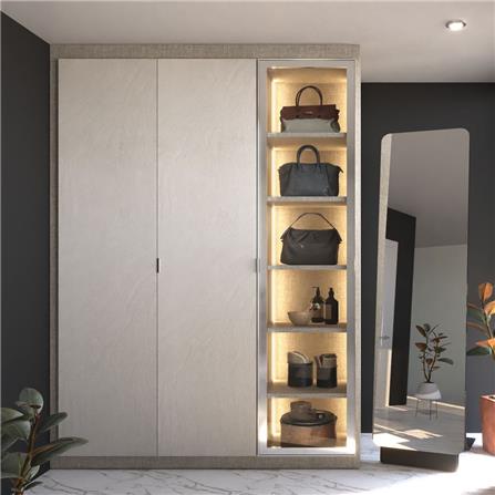 ตู้เสื้อผ้า 3 บานเปิด SB BUILT IN WARDROBE PLUS 59061141 150 ซม. สีเทา_2