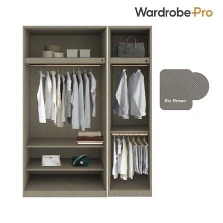 ตู้เสื้อผ้า 3 บานเปิด SB BUILT IN WARDROBE PLUS 59061110 150 ซม. สีไม้เข้ม_2