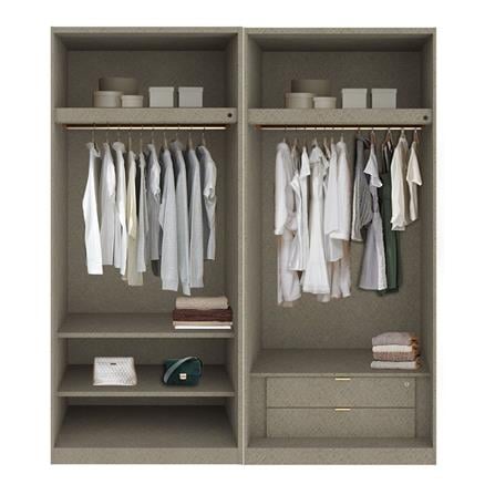 ตู้เสื้อผ้า 4 บานเปิด SB BUILT IN WARDROBE PLUS 59061022 200 ซม. สีเทา_1