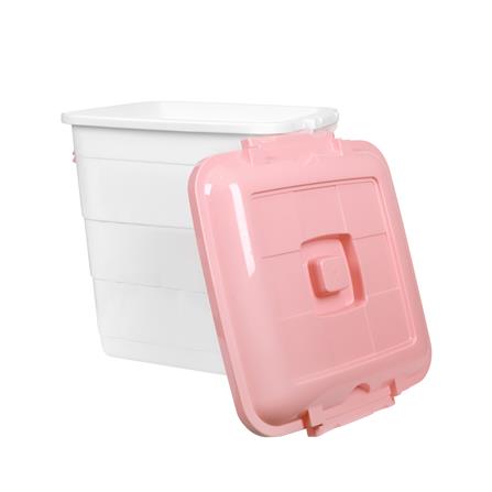 กล่องฝาล็อกทรงสูง 10 ลิตร STACKO 24.4x26.2x27.7 ซม. สีชมพู_3