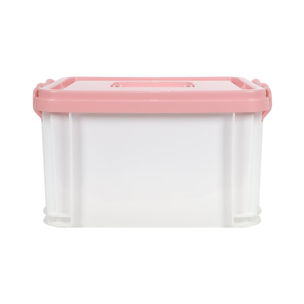 กล่องฝาล็อกหูหิ้ว STACKO 9 ลิตร 23.2x32x18.5 ซม. สีชมพู