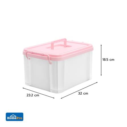 กล่องฝาล็อกหูหิ้ว STACKO 9 ลิตร 23.2x32x18.5 ซม. สีชมพู_6