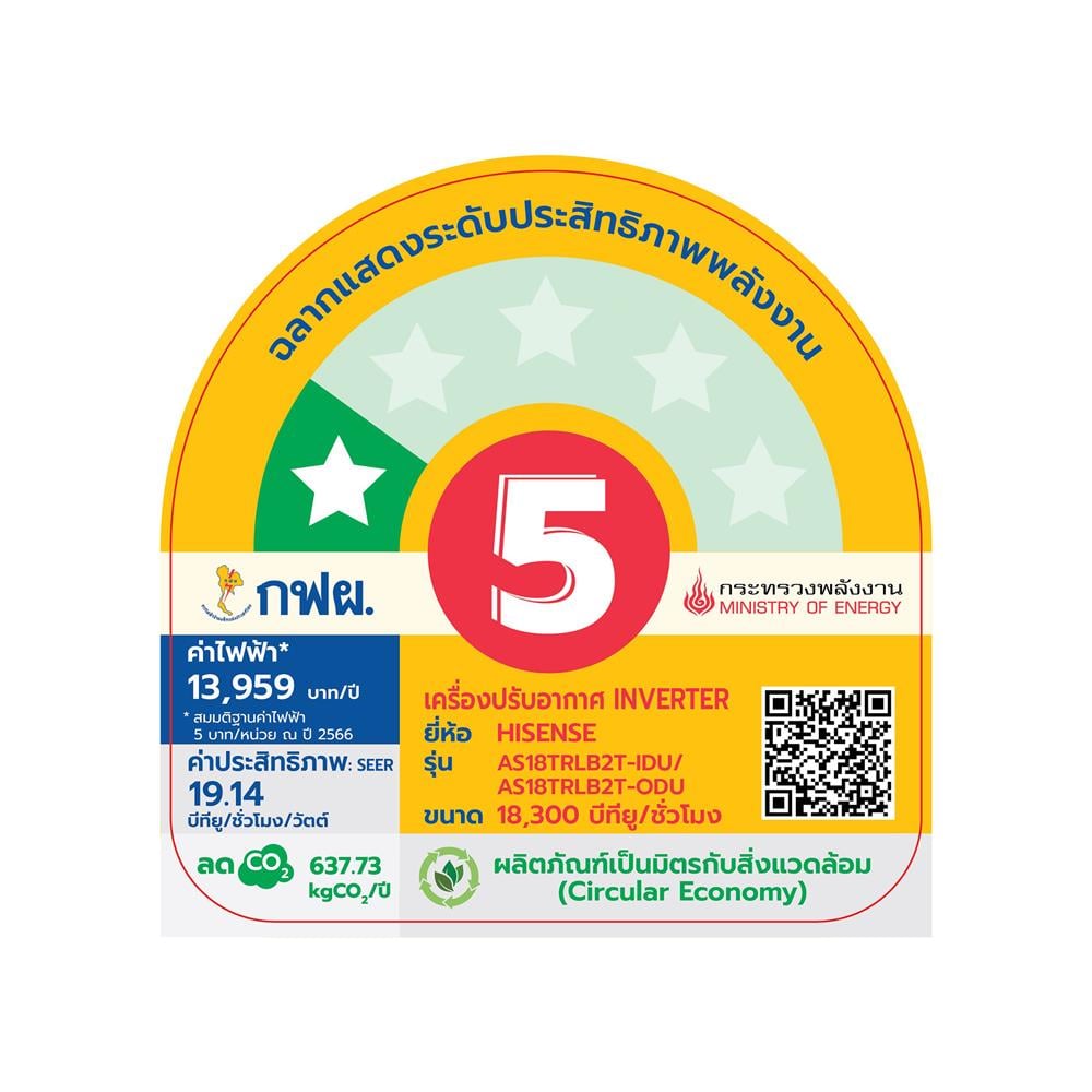 แอร์ผนัง HISENSE AS18TRLB2T 18300 บีทียู อินเวอร์เตอร์