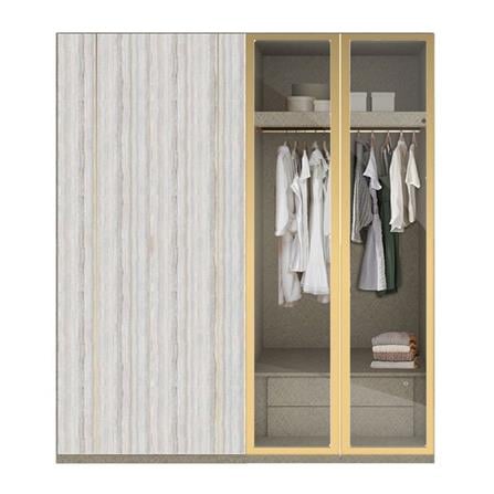 ตู้เสื้อผ้า 4 บานเปิด SB BUILT IN WARDROBE PLUS 59061012 200 ซม. สีเบจ_0