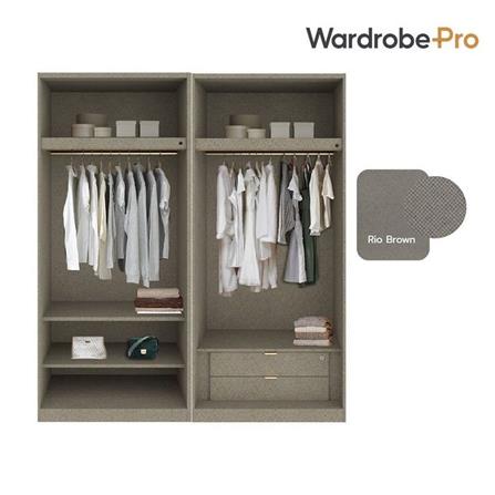 ตู้เสื้อผ้า 4 บานเปิด SB BUILT IN WARDROBE PLUS 59061012 200 ซม. สีเบจ_2