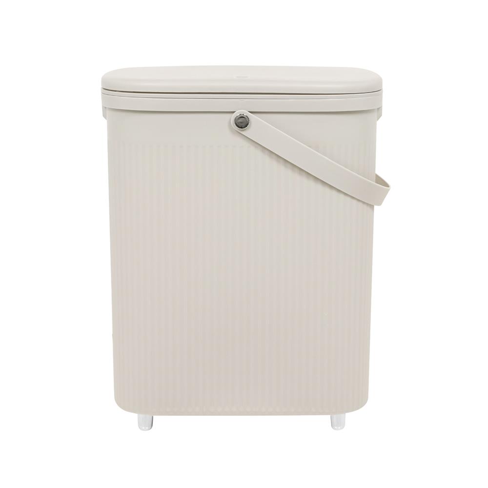 ถังขยะเหลี่ยมฝากด ACCO VIVE 12 ลิตร สีครีม