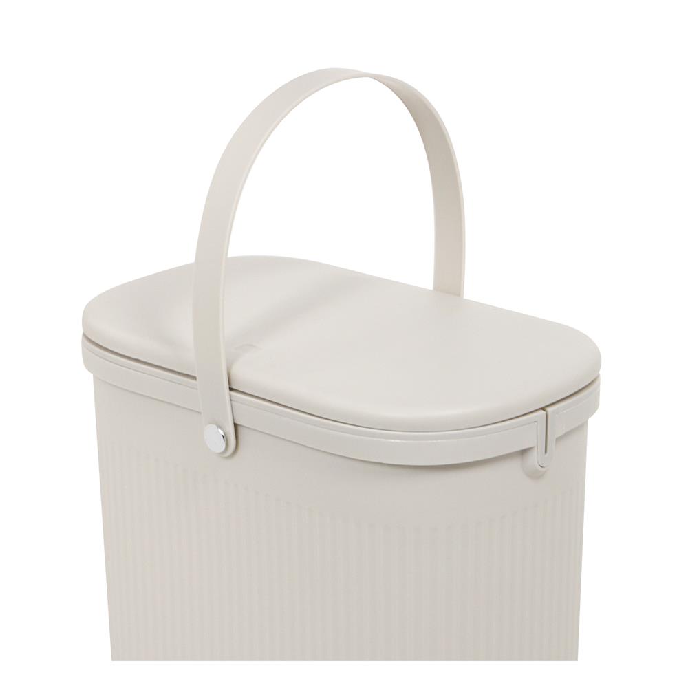 ถังขยะเหลี่ยมฝากด ACCO VIVE 12 ลิตร สีครีม