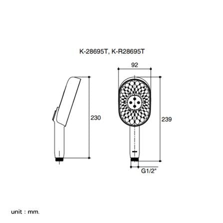 หัวฝักบัวสายอ่อน 3 ระดับ KOHLER K-28695T-BL สีดำ_1
