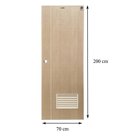 ประตูห้องน้ำ UPVC เจาะลูกบิด AZLE WB2 70x200 ซม. สีน้ำตาล_5