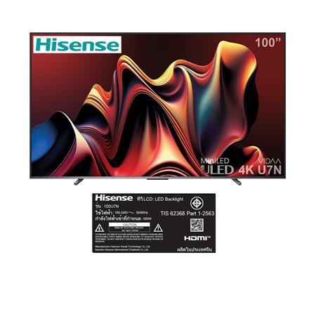 ทีวีมินิแอลอีดี 100 นิ้ว HISENSE (4K, MINI LED, VIDAA) 100U7N_5