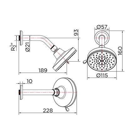 ฝักบัวก้านแข็ง KARAT FAUCET KS-05-113-50 สีโครม_3