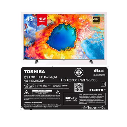 คิวแอลอีดีทีวี 43 นิ้ว TOSHIBA (4K, QLED, VIDAA) 43M450NP_3