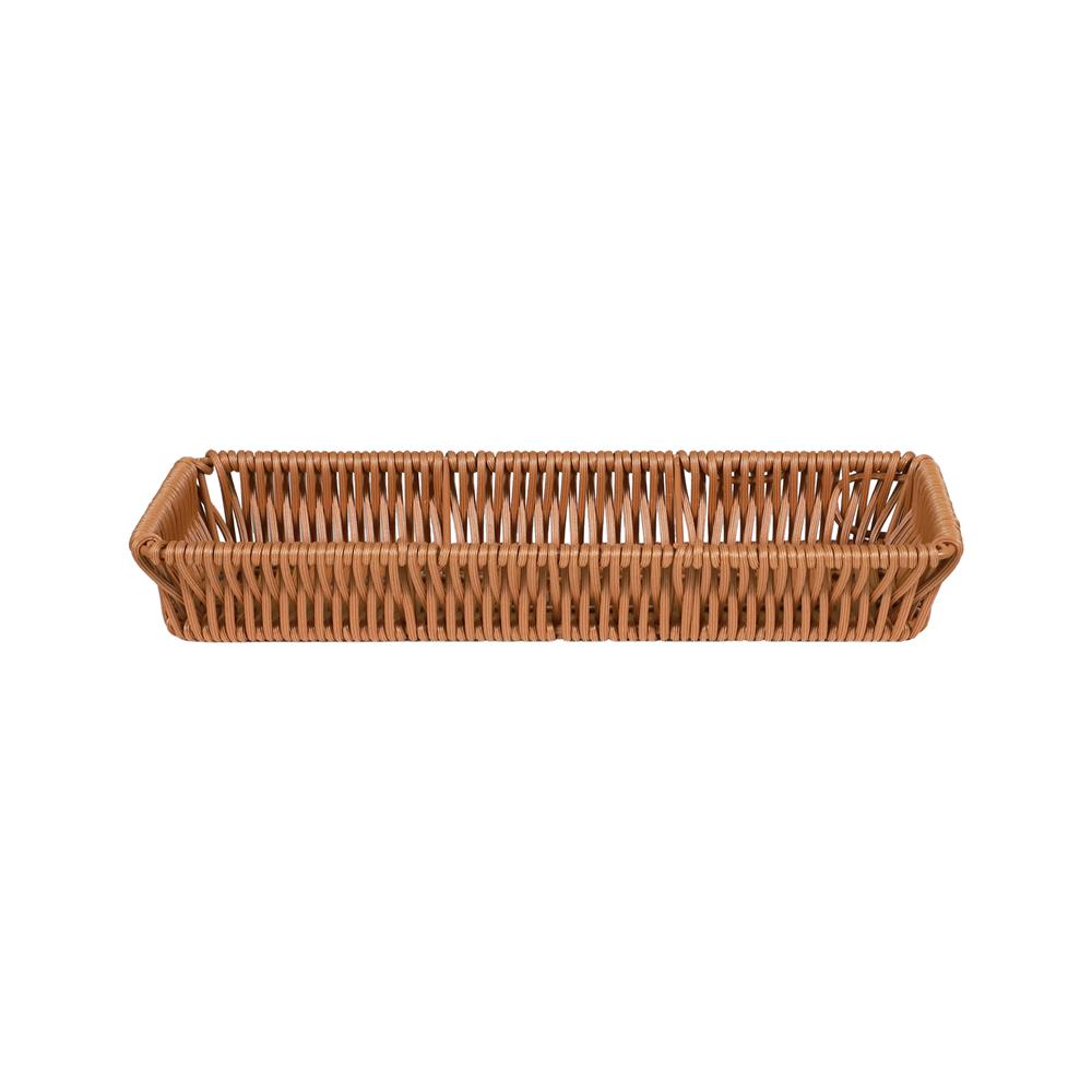 ถาดใส่อุปกรณ์ครัวหวายเทียมทรงเหลี่ยม KECH 27x9.5x4 ซม. สีน้ำตาล