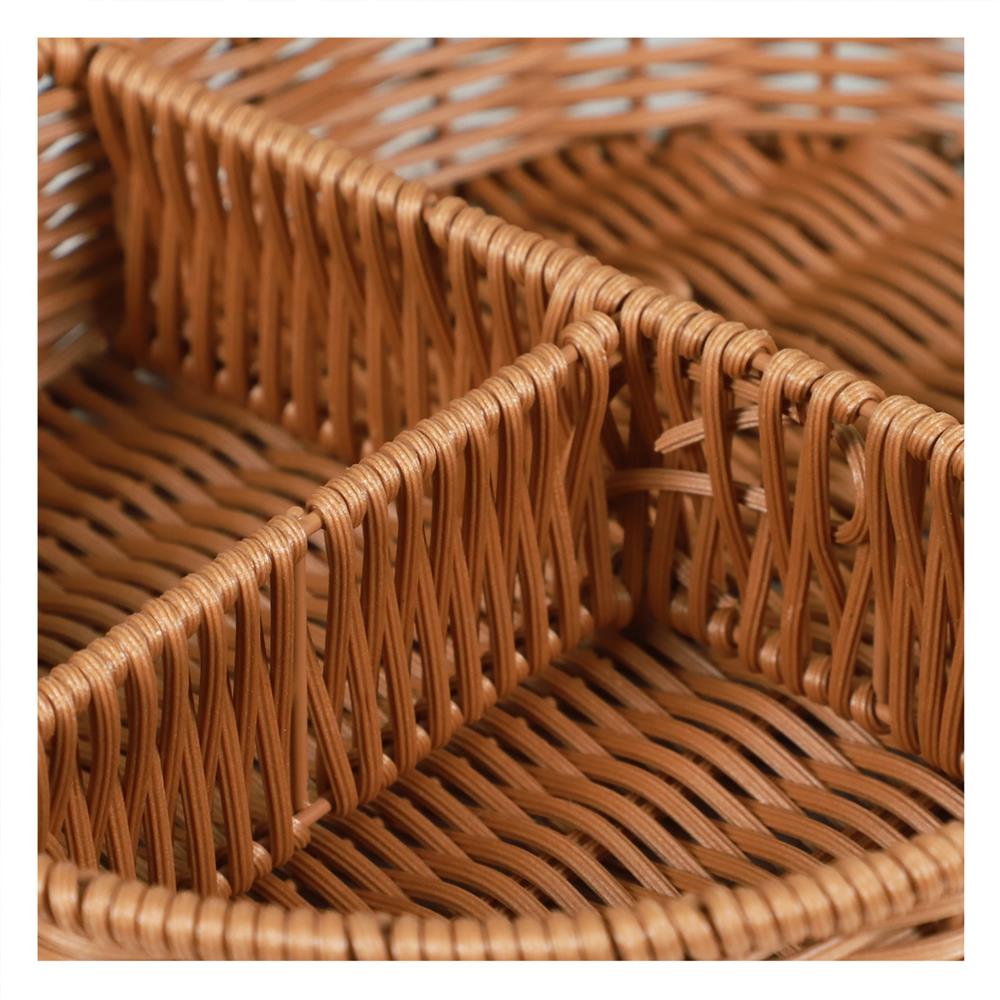 ตะกร้าหวายเทียมทรงรี 3 ช่อง KECH 26x20x6 ซม.